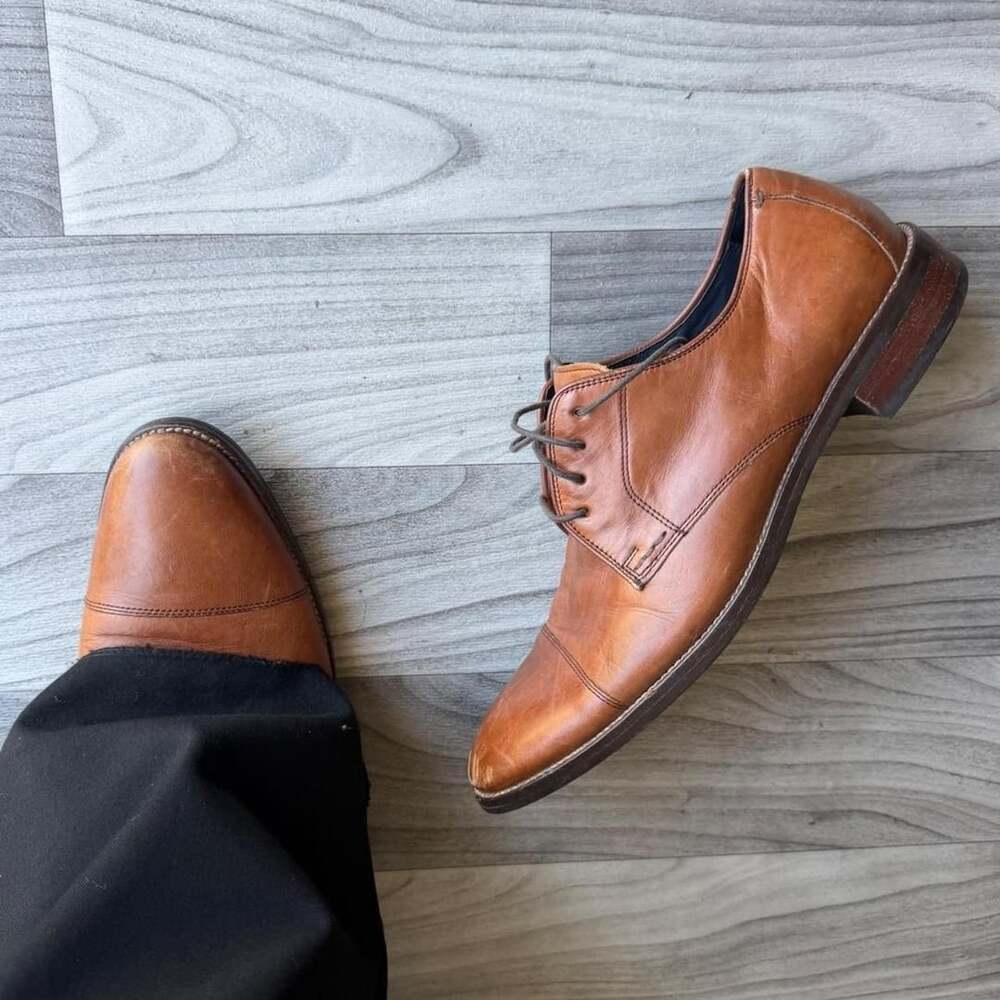 Cole Haan Grand.OS Cap Toe Oxford Shoes Brown Leather Size 8M C11632